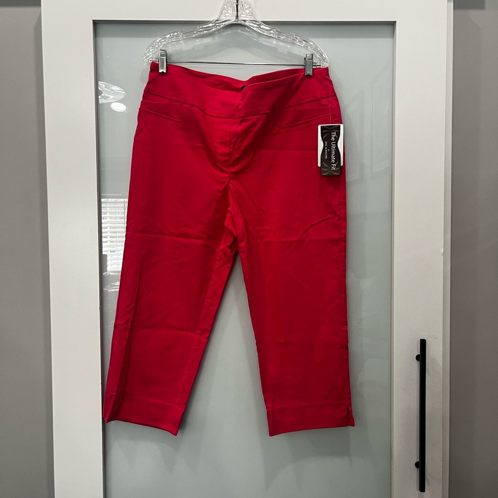 Zac & Rachel Hot Pink Pull On Capris, Size 14
